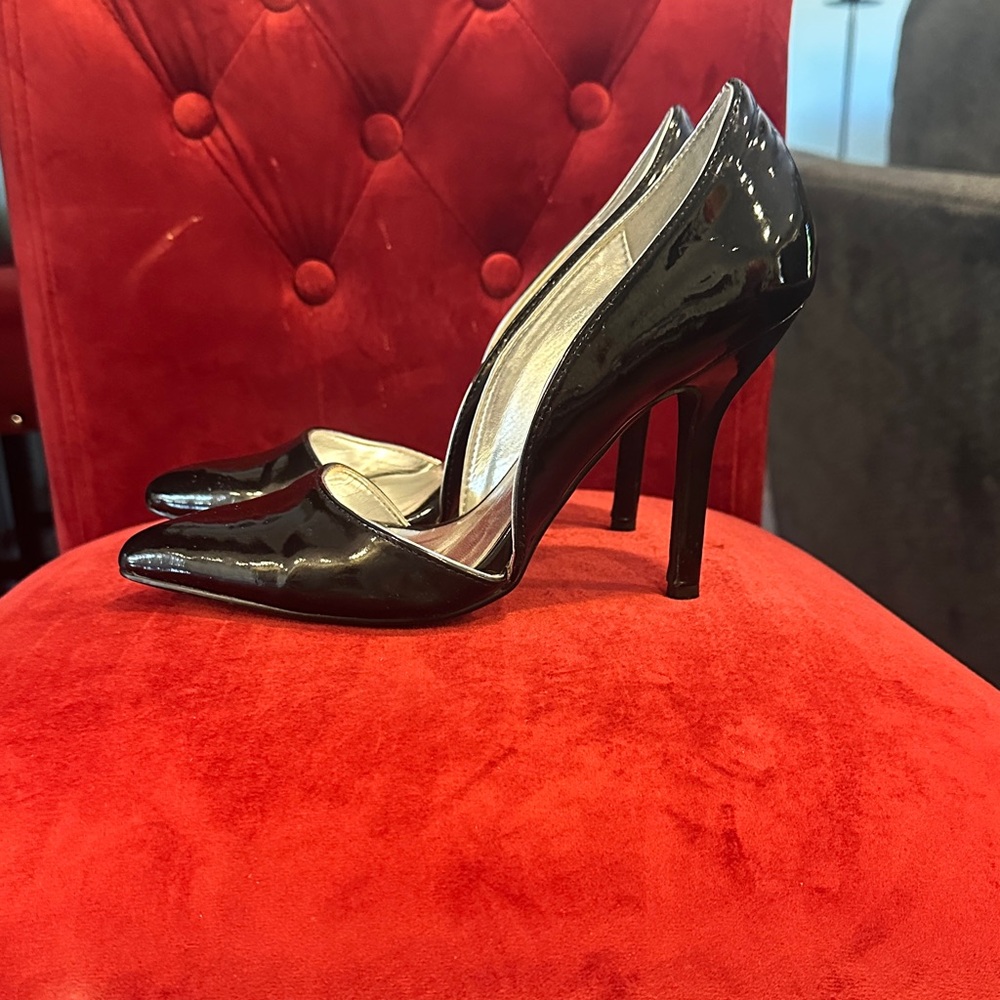 C Label Black Patent Heels